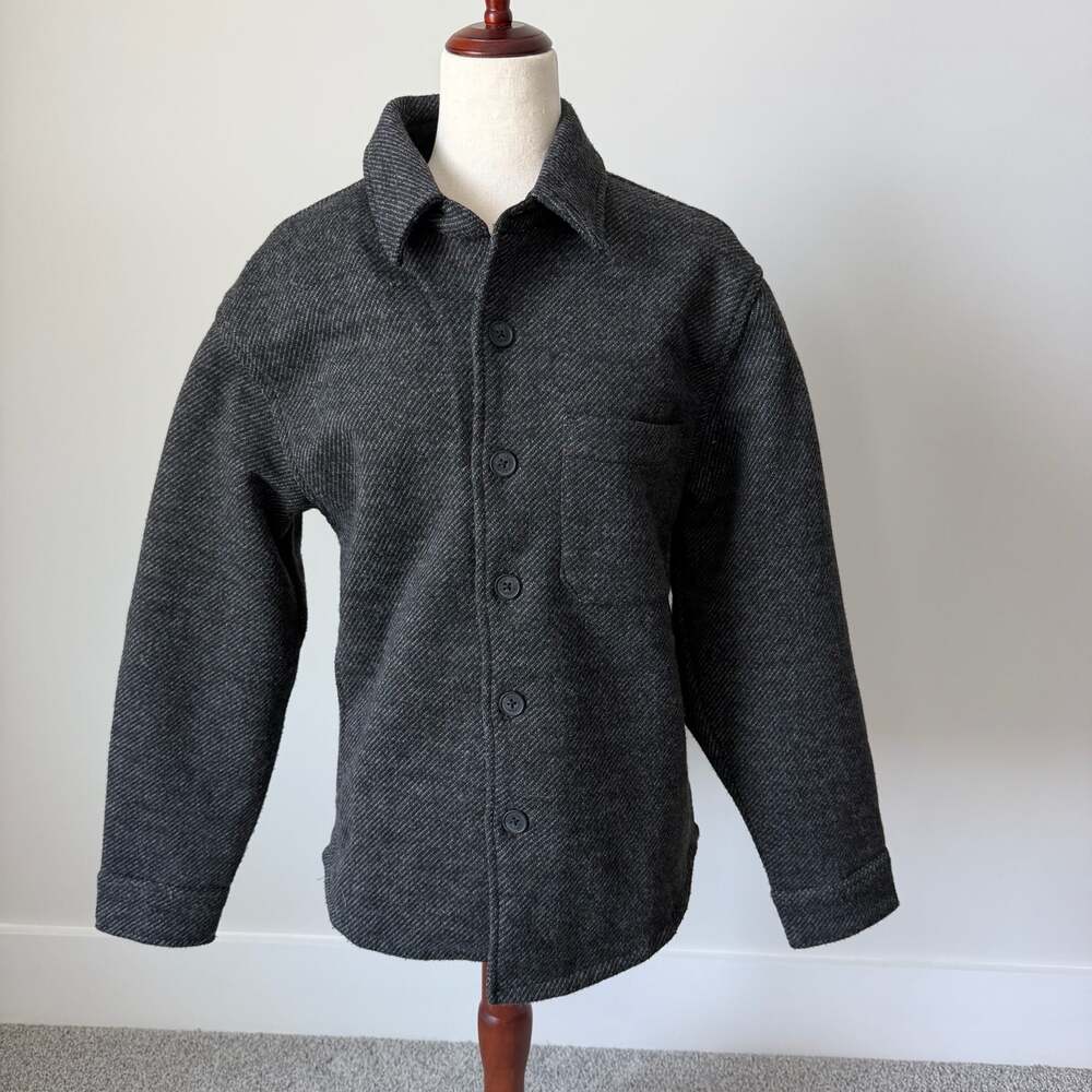 Banana Republic Men's Gray Herringbone Lined Shirt Jacket